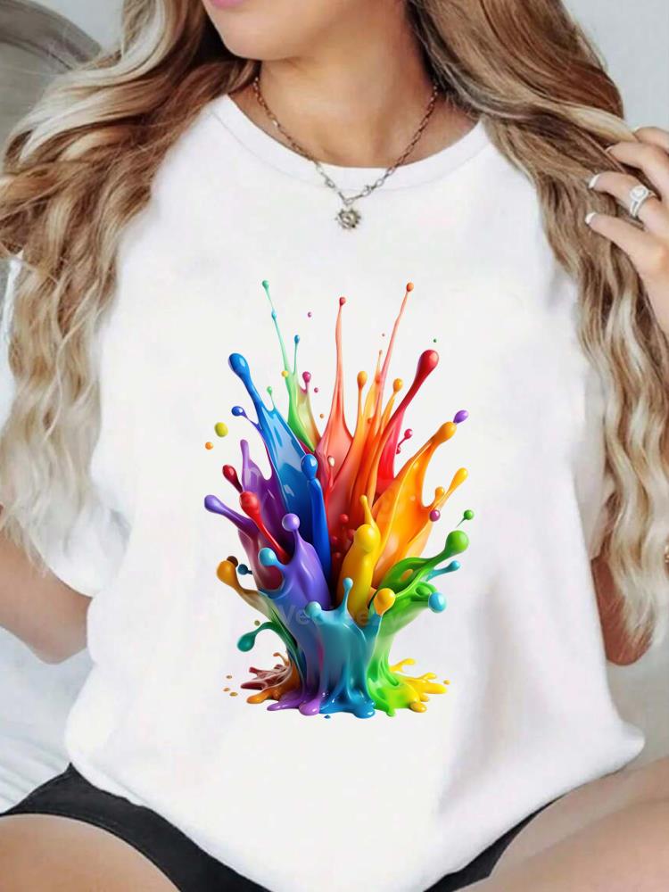 (Asian Size) Print Fashion Female Tee Top Women Clothing T Shirt sweet butterfly style trend Woman Short Sleeve Graphic T-shirts