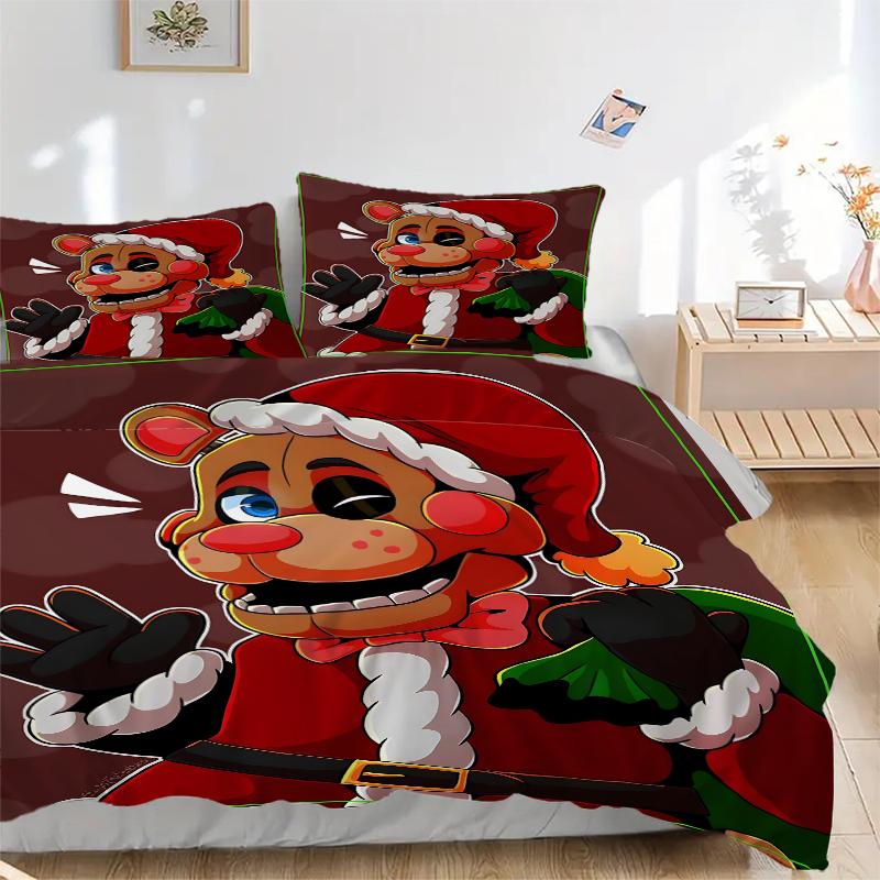 3Pcs Christmas Freddy'S Celebration Bedding Sets For All Sizes New 3D Printed Bed Cover Comforter Duvet Cover Pillowcase Bedroom Decoration