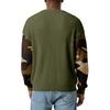 Herren Camouflage Stilvolles V-Ausschnitt Geripptes Strukturiertes Langarm-T-Shirt