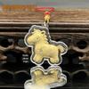 Gold Foil Lucky Cat & Horse Lanyard Keychain Pendant Gift