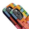 Sublimation Coated Glossy Phone Case Hard Plastic +TPU Soft TPU Shell Colorful Bricks Patterned Full Protective Back Cover for iPhone Samsung
