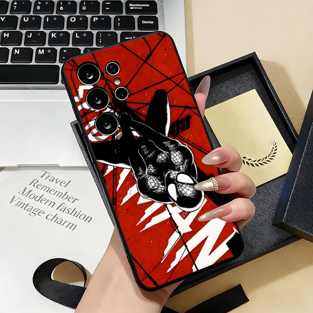 S-Spiders Cool Man Phone Case For Samsung S26 S25 S24 FE S23 S22 S21 Plus S20 Ultra Note20Ultra Black Soft Shell