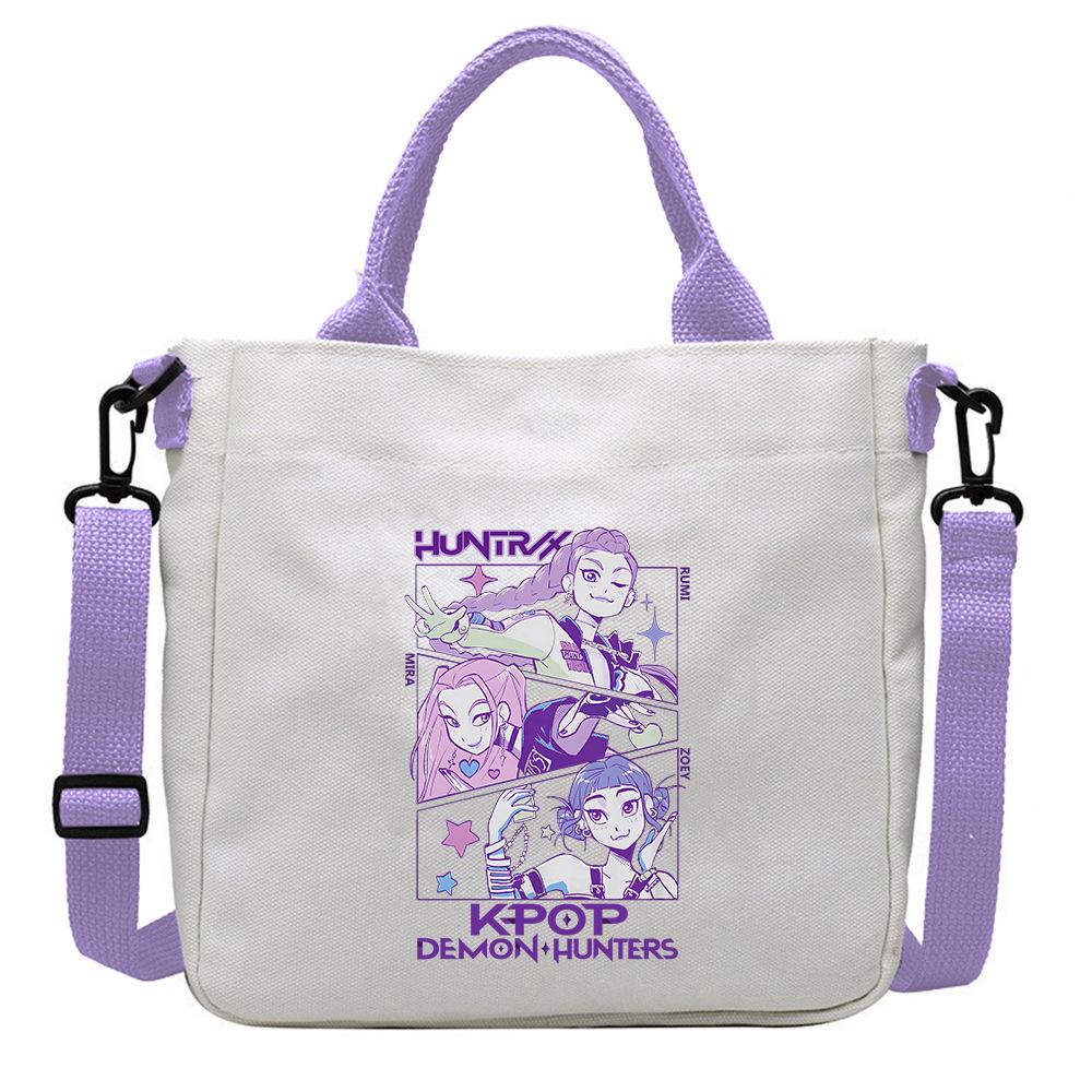 HotDemon Hunters Plátěná taška přes rameno pro kluky a holky Anime Móda Crossbody tašky Studenti Pravděpodobně Kabelka Jednoduchá Tote-taška