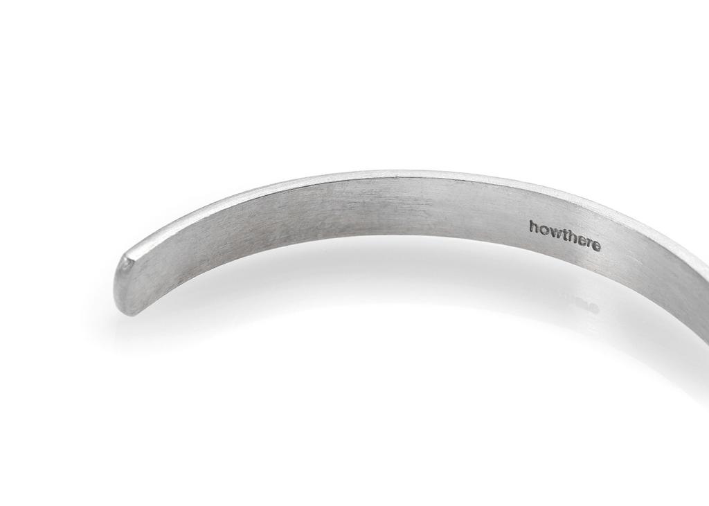 Howthere Simple Wide Silver Bangle (Glossy)