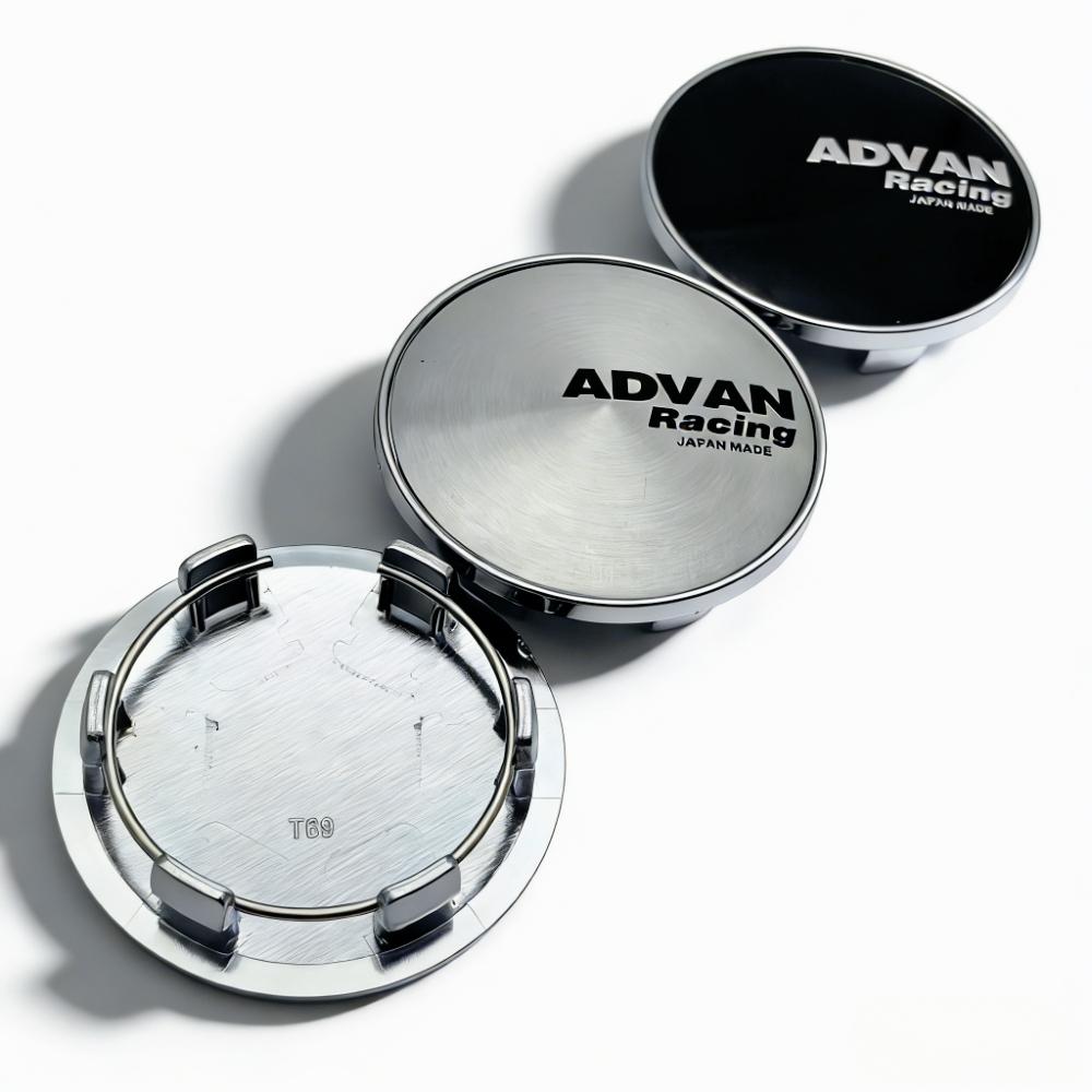 4pcs JDM Advan Racing Logo Emblem Car Wheel Center Caps OD 69MM Clips 56MM Wheels Hub Cap Rim Hubcaps Dust Cover Car Accessories