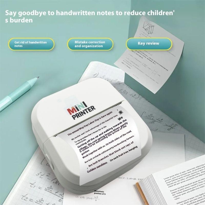 High Definition Portable Label Printer For Students Homework Sticker With OCR Wireless Scanner Rechargeable Battery