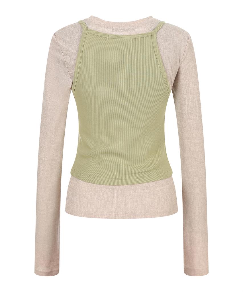 LALAFOX Double Layered T-Shirt Green Br2Cl003
