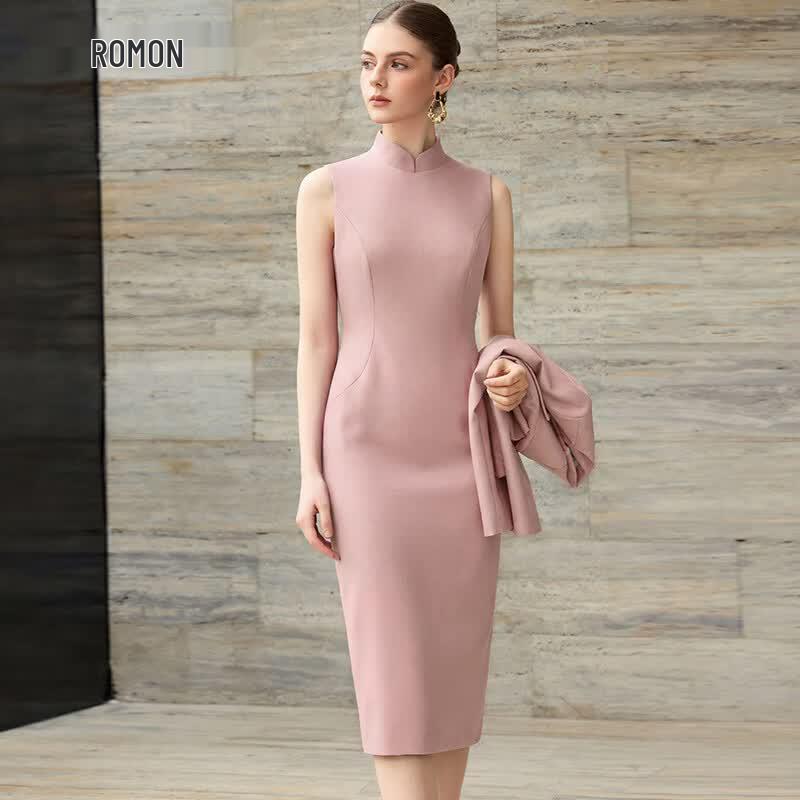 Luomeng Women's New Chinese Style Business Suit Dress Set