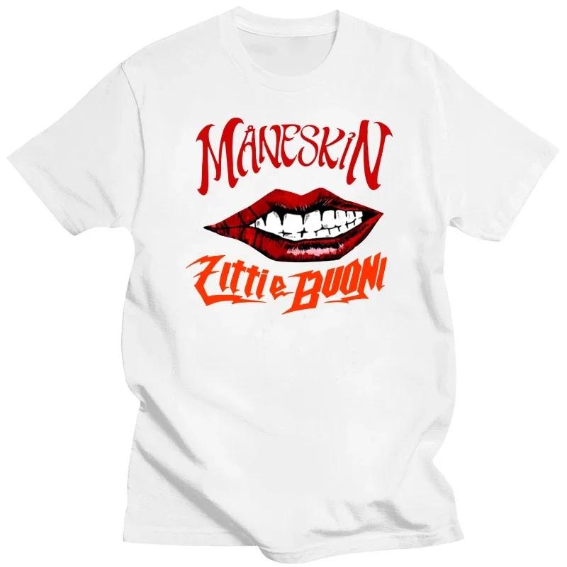 Unisex Maneskin T Shirt 2021 New Summer Fashion Men Casual Hip Hop T-Shirt Hot Male Harajuku Kawaii Tee Shirt Tshirts