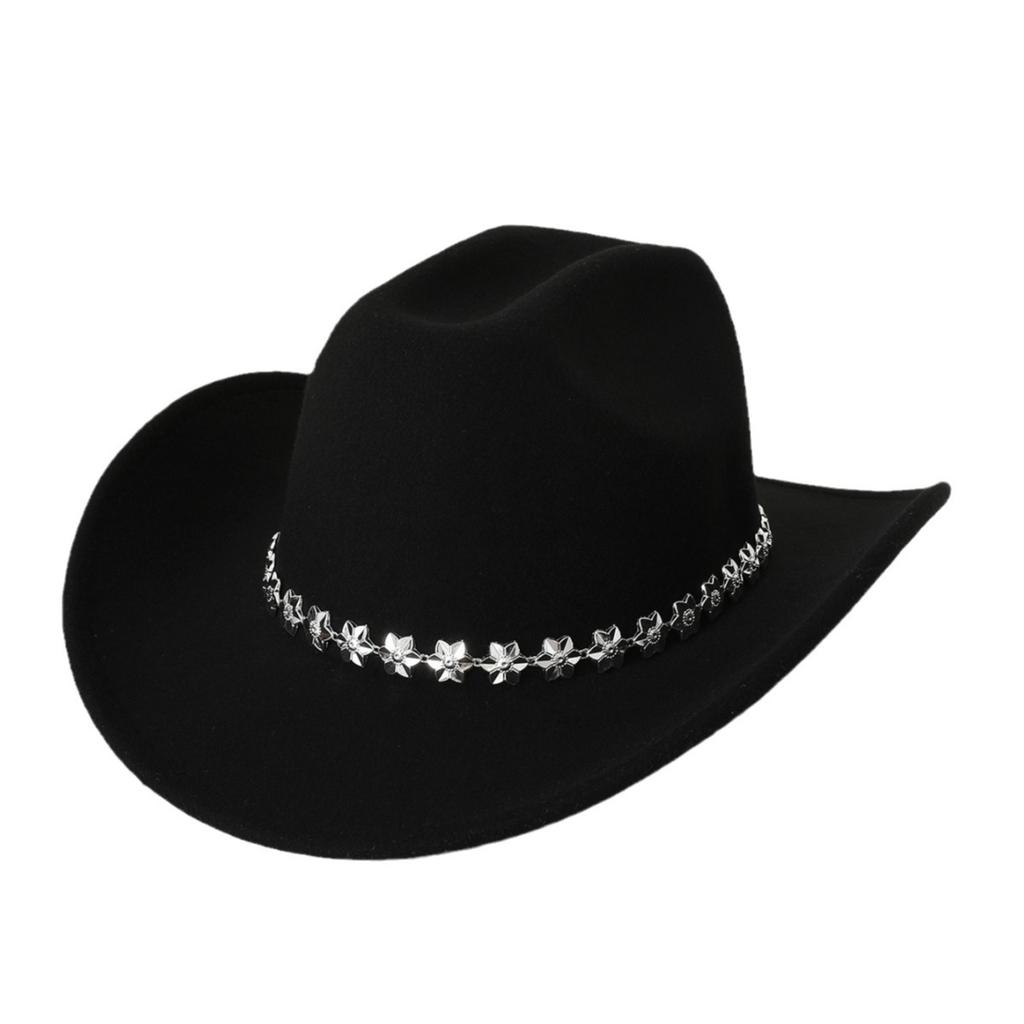 Western cowboy top hat felt hat Tibetan top hat three-dimensional pattern accessories jazz hat new woolen hat