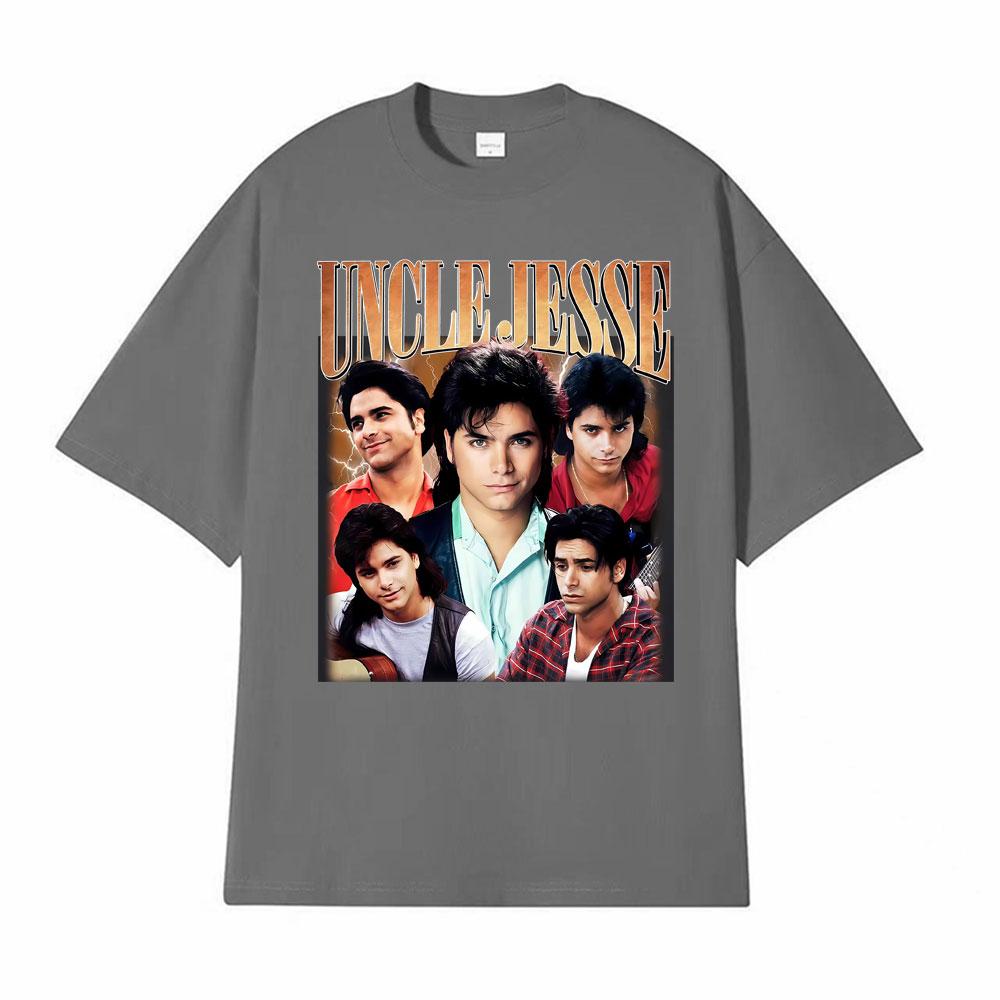 Uncle Jesse Full House Tribute Tee John Stamos 90s Vintage Tshirts for Men Women Gothic High Street 100 Cotton Comfort T Shirt