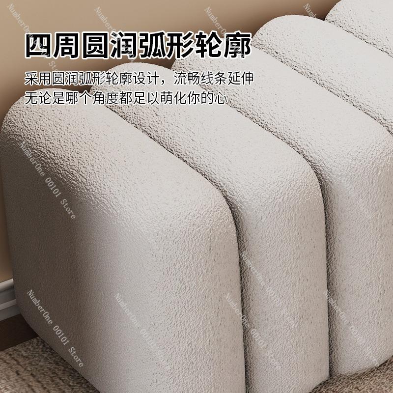 Soft Upholstered Shoe-Changing Stool for Entrance Hall,Modern Light Luxury Style,Sofa-Side Bench,Bedroom Footrest Seat