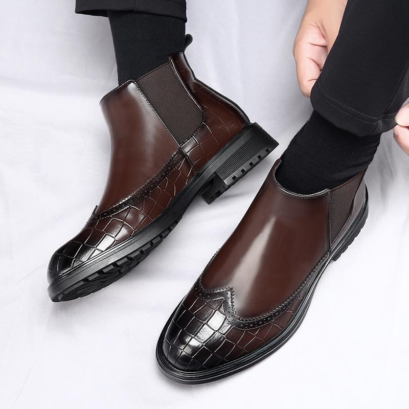 Men's formal Chelsea boots Fashionable gentleman style Daily Business Office Outdoor Party Wedding Adult Elegant Shoes NEW