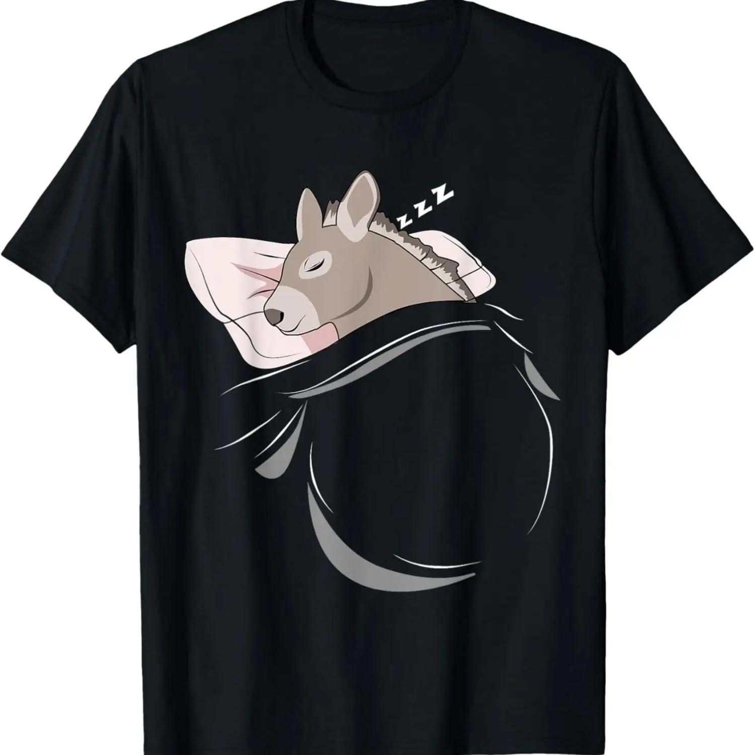 Donkey Sleeping Mule Pajamas Nap PJs Outfit Gift Donkey T-Shirt S чёрный