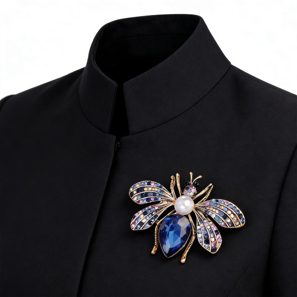 Versatile Bees Brooch Adorned with Sparkling Diamonds for Fashion Accessories Comfortable Clothing Accessory