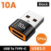 USB 3.0 Type-C Data Adapter Type C 10A OTG USB C Male To USB Female Converter For Macbook Xiaomi Samsung S20 Fast OTG Connector