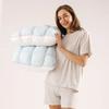 Sleeping Bed Pillow 48 x 74 cm with Quilted Square Checkered and Fiber Fill for Adult Guest Room and Bedroom Bedding