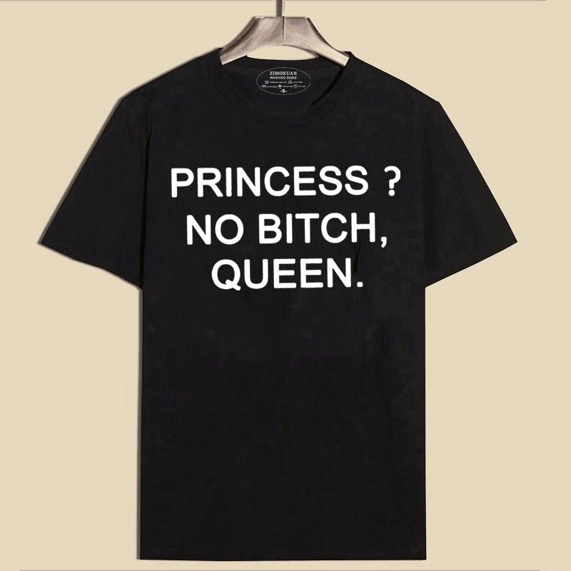 ZIMOXUAN "PRINCESS NO BITCH,QUEEN" Women/Lady Short Sleeve Casual O-neck T-shirts