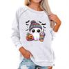 Women's Casual  Raglan O-neck Long Sleeve Halloween Print Top