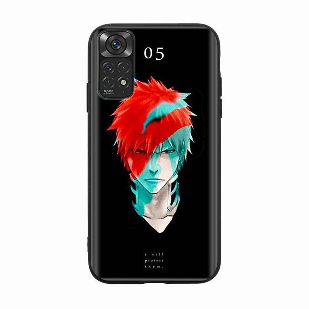 

Черный чехол для Xiaomi Poco X6 X4 M5 M6 F5 F6 C65 C55 C50 C51 C40 Pro Redmi 14C A3X 13C 12C 11T 10A 9C Note 7 6 8A Plus D-35 Bleach Redmi Note 12S жасмин