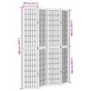 Vidaxl Room Divider, 4-Panel, White, Solid Paulownia Wood