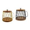 Coffee Pod Holder, Metal Large Capacity Wooden Coffee Capsule Holder Container for Countertop, Kitchen, Cafe, Desktop, Office