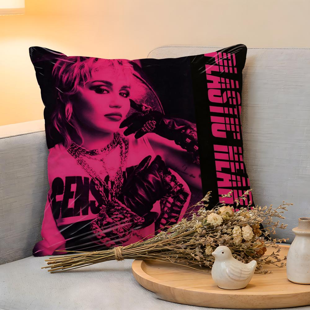 Cushion Cover Linen SkinFriendly Soft Decorative Case For Sofa Home Decor Hot Singer MMiley CCyrus Pillow Cover