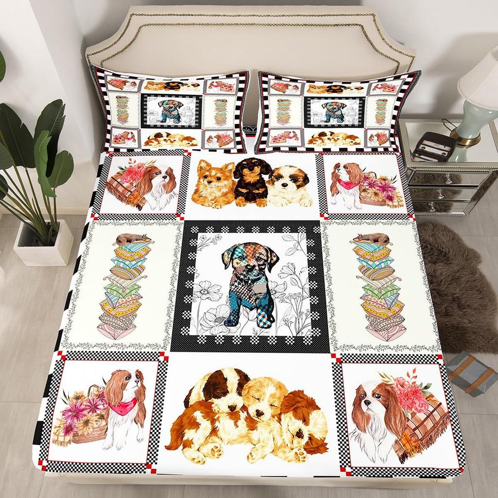 Cute Corgi Pattern Mattress Three-Piece Digital Printing Bedding Mattress Three-Piece Set Children Adult