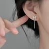 925 Silver Needle Zircon Butterfly Short Chain Tassel Stud Earrings For Women Classic Fine Jewelry Light Luxury Accessories
