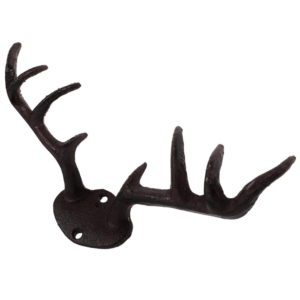 Gusseisen Geweih Haken Wandaufhänger Retro Mantel Mehrzweck Vintage Schlüssel Aufhängen Montiert