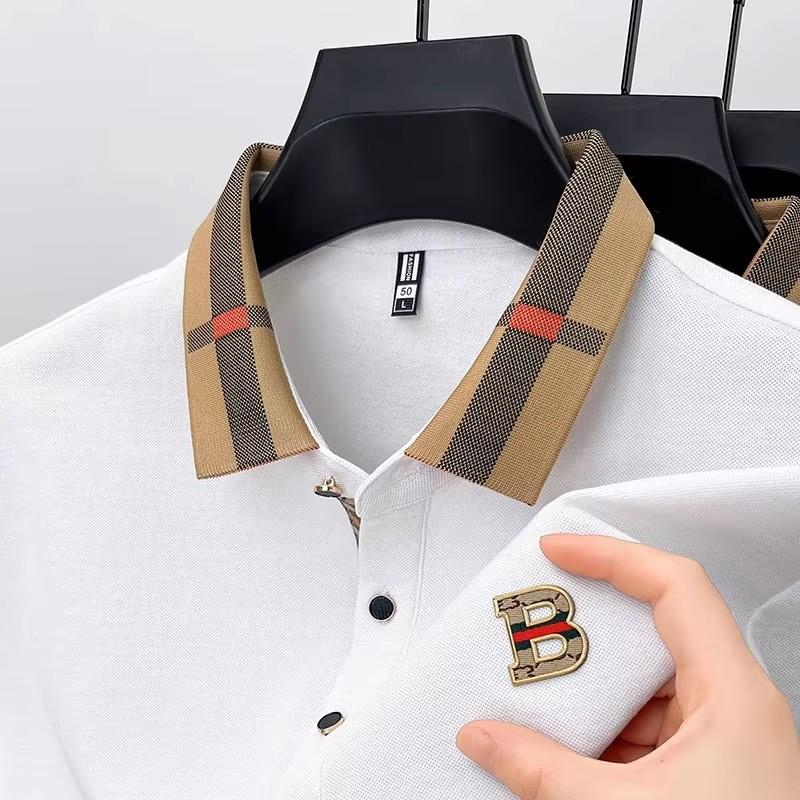 ZYLLO Luxury Short Sleeve Polo Shirt Men New High-end Silk Cotton BreathA1le Paul T-shirt Fashion Casual Men's Wear