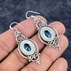 Blue Topaz Gemstone Handmade 925 Sterling Silver Jewelry Earring 2.21" M-3291