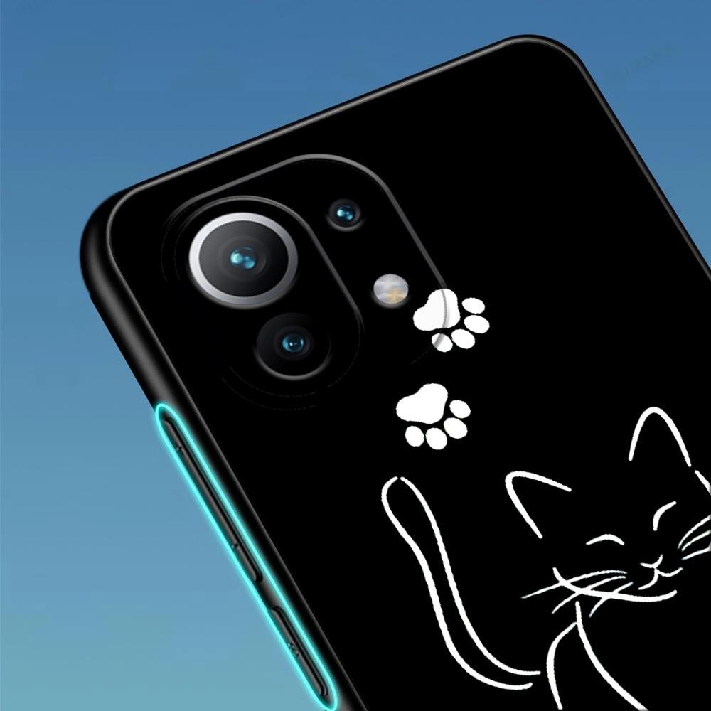 Black Cats Hello For Xiaomi 15 Ultra 11T 12T 13T 14T Pro 11Lite Phone Case Mi POCO X7 M7 F7 Pro F5 F6 M6 X3 X5 X6 Cover Cute Cat