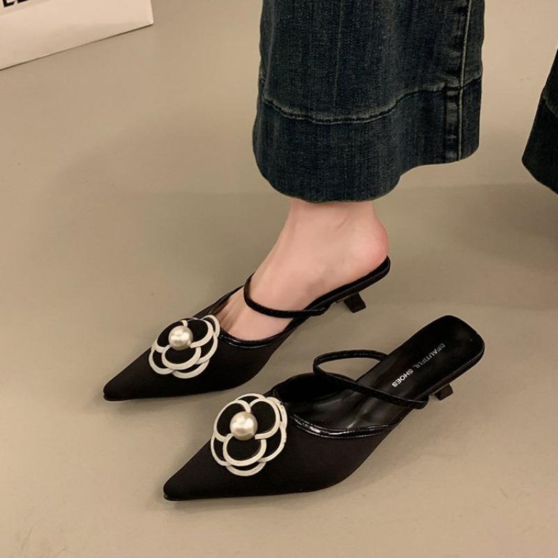 Fashion Hot Selling 2025 New Flower Pointed Toe High Heels Women Luxury Designer Sandals Female Summer Elegant Fashion Pumps Woman