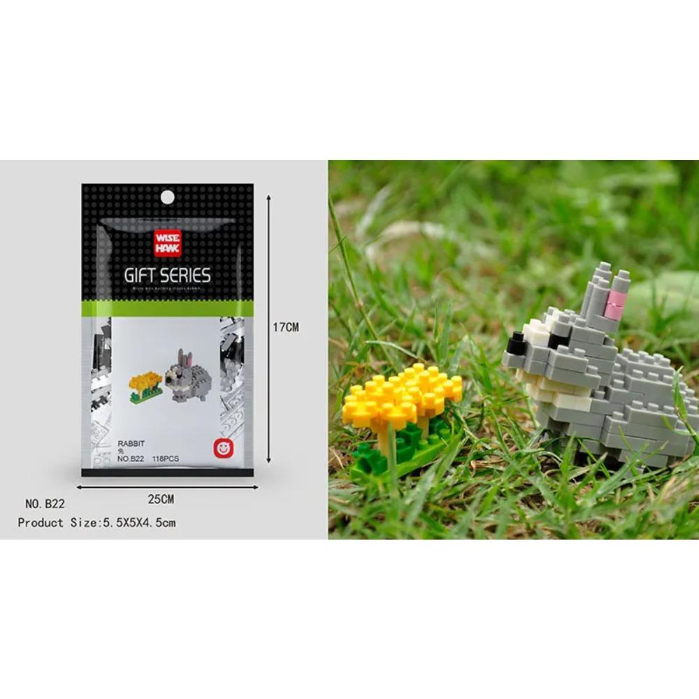 Mini Building Blocks 3D Animal Diamond Model Micro Bricks Dog Cat Bird Moose Wolf Panda Macaw Toys For Children Birthday Gifts