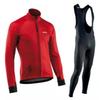 Thin NW Fleece Long Sleeve Cycling Jerseys Set Men Women Moisture Wicking Bike Riding Wear