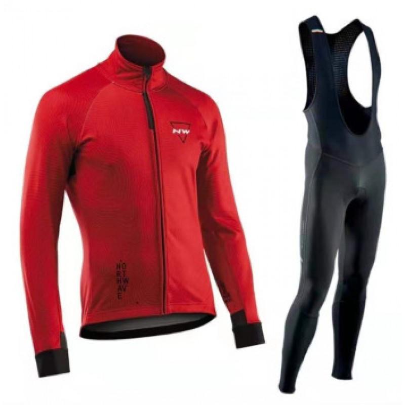 Thin NW Fleece Long Sleeve Cycling Jerseys Set Men Women Moisture Wicking Bike Riding Wear