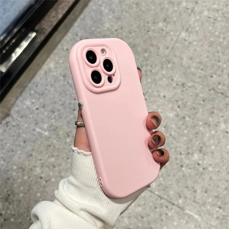 Candy Color Soft Silicone Phone Case For iPhone 16 Pro Max 15 14 13 12 11 Plus X XS XR Shockproof Bumper Lens Protection Cover