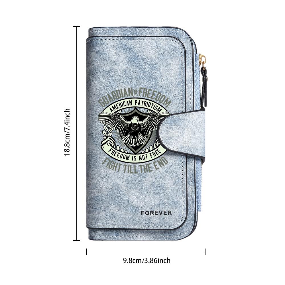 Patriotic Eagle Purse Fashion Long Wallet Multi Card Holder Casual Daily Clutch
