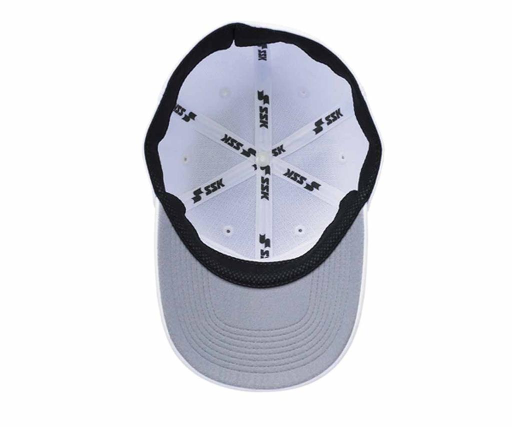 SSK Baseball Cap BC061 White L Square-Brim 6-Sided
