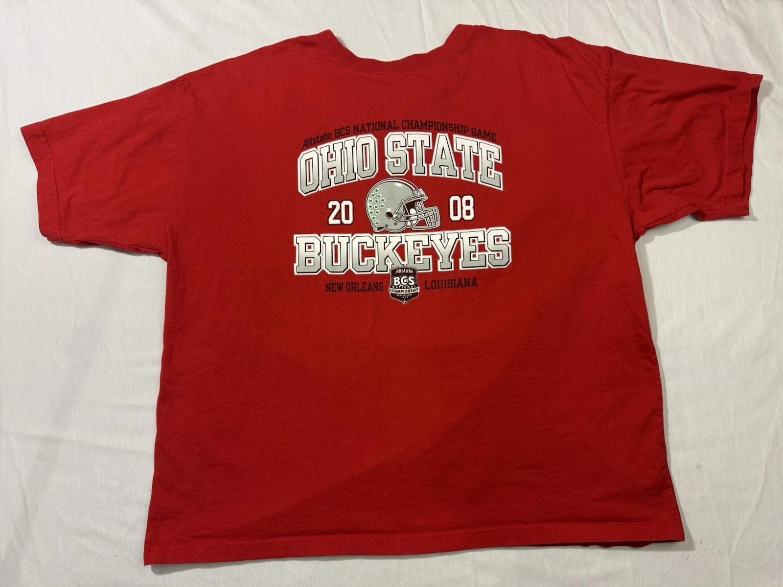 Ohio State Buckeyes 2008 National Championship Game T Shirt Size 2XL New Orleans XL