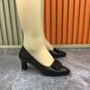 women fashion white soft patent leather spring slip on stiletto heel shoes lady casual black comfort work shoes ab646