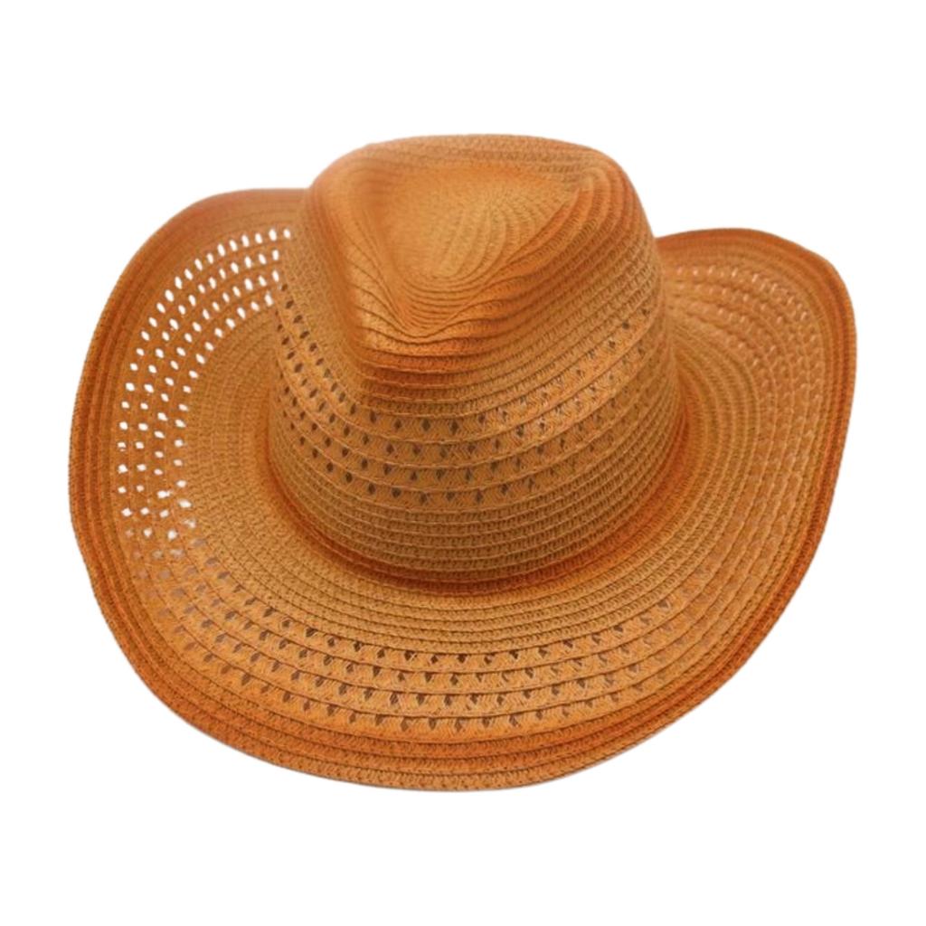 Western Cowboy Strohhut Frühling Und Sommer Winddicht Sonnenschutz Strohhut Schlichter Herren- Und Damen-Ethno-Hut