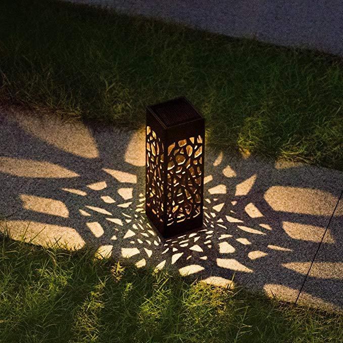 Solar Energy Lawn Lamp Garden Courtyard Landscape Light Waterproof Path Spot Lamp Hollow-Out LED