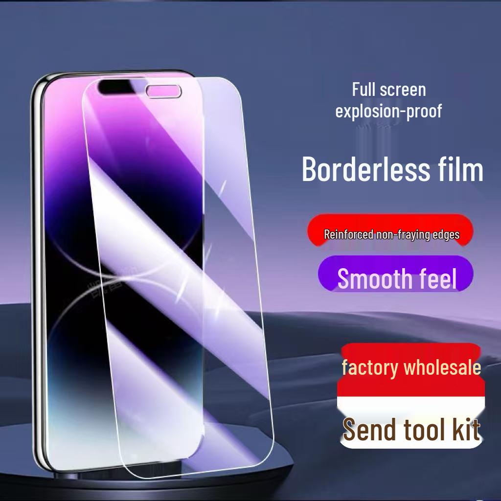Apple iPhone 14 Series Tempered Glass Screen Protector: Anti-Drop, Full HD Coverage for iPhone 14 Pro Max and 14 Plus.