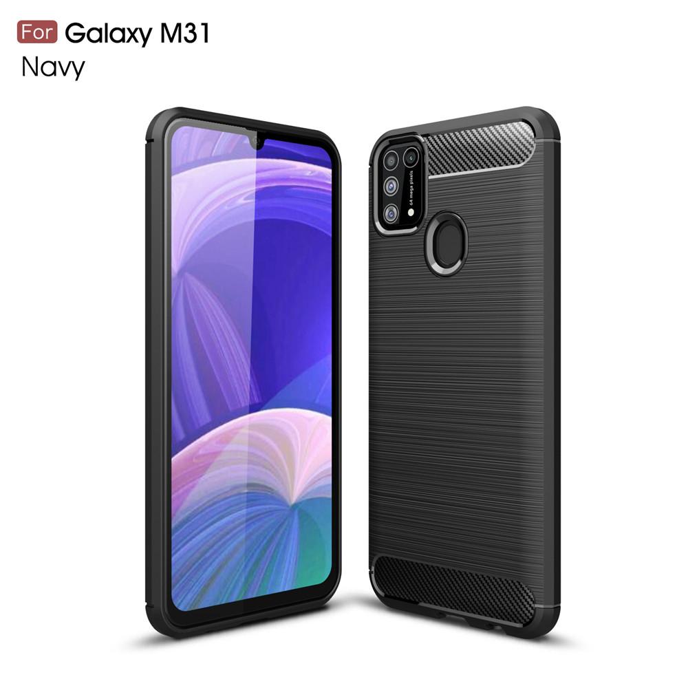 Für Cover Samsung Galaxy M21 Hülle Samsung M21 Capas Stoßfest Kohlefaser Handy Bumper Weiche TPU Hülle Für Samsung M21 Fundas