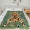 Imitation Tiger Skin Tapestry Polyester Cotton Thread Woven Nordic Retro Ukiyoe Hanging Tiger Floor Mat