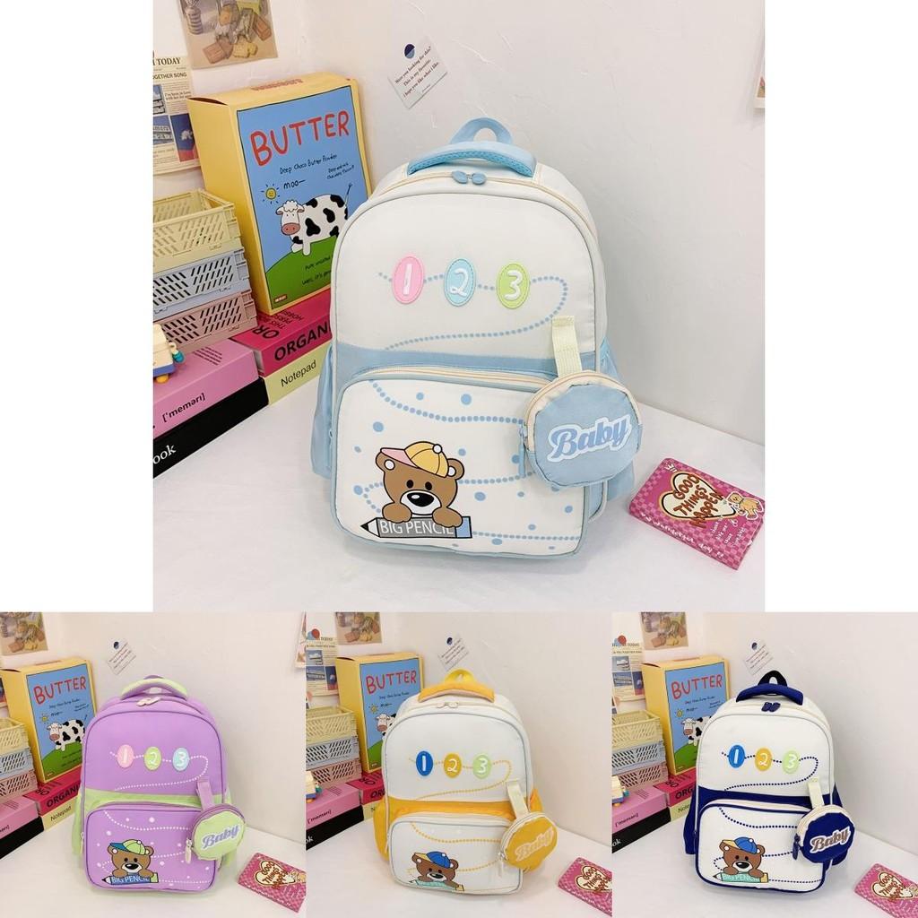 Lightweight Breathable Waterproof Large Capacity Backpack For Kids With Cute Bear Design