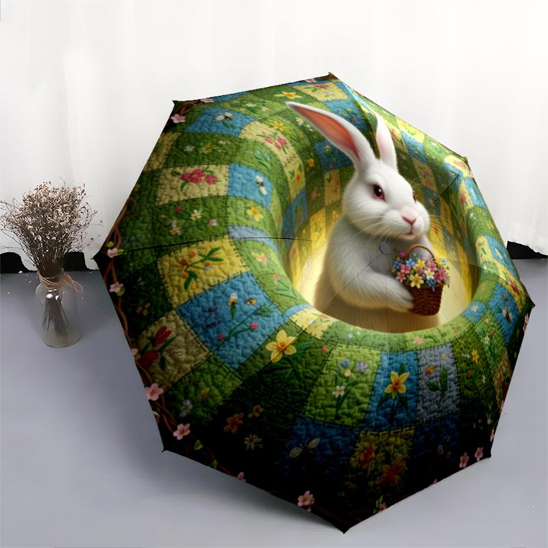 1 PC Automatic Folding Umbrella - Cartoon Pattern, Portable & Foldable Design with 8 Ribs, Christmas Birthday Gifts