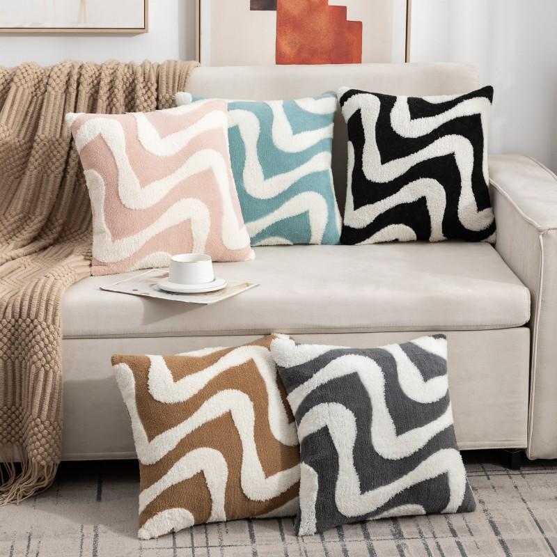 Nordic Throw Pillowcase Without Core Jacquard Single-sided Sofa Living Room Cushion Simple High-end Bedroom Bay Window Pillowcase